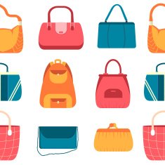 elegance fashion handbags and bags in flat seamless background N2
