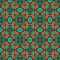 Seamless circle vintage flower pattern N50