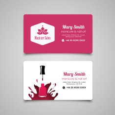 Manicure salon business card vector design templates set