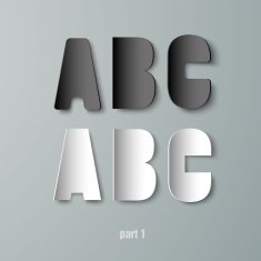 Vector Paper Graphic Alphabet white and black ABC