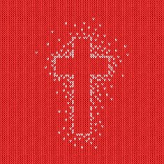 Style Seamless Red White Color Knitted Pattern