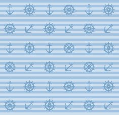 seamless pattern with anchors and steering wheels