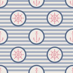 Nautical elements vector seamless background