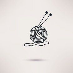 Woolen thread and needles flat design vector N3