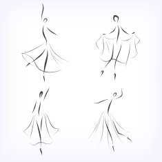 Set of symbolic ballet dancers