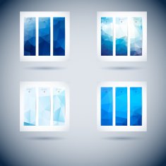 Abstract mosaic vertical banners set N35