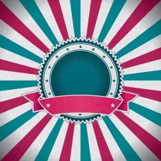 Retro badge radial sunbeam background N4