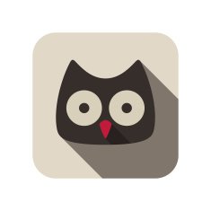 owl animal face flat icon series