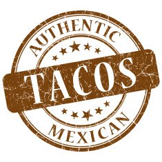 tacos brown grunge stamp