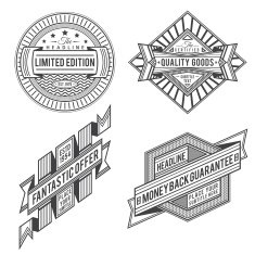 collection of retro vintage style labels and banners N2