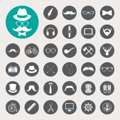 Hipster retro vintage elements icon set N3