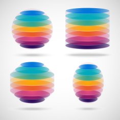 Colored sphere cylinder polygon and ellipse