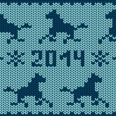 Seamless knitting pattern with horses