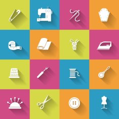 Sewing Equipment Icons Set N5