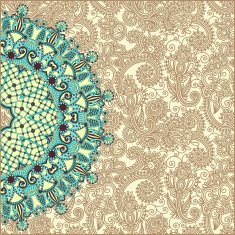 ornamental circle template with floral background N2