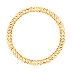 Thik golden chain - round frame