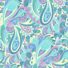 Hand-Drawn Abstract Seamless Pattern With Vintage-Colored Curves