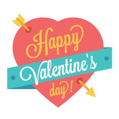 Vector Happy Valentine's Day Trendy Illustration