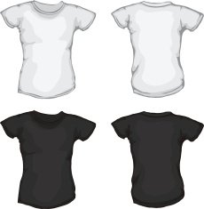 black and white female shirts template