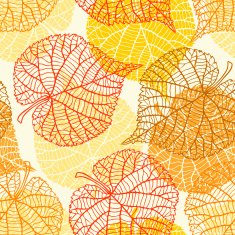 Seamless vector pattern with stylized autumn leaves N12