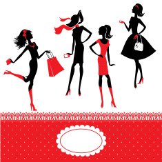 Silhouettes of fashionable girls N3