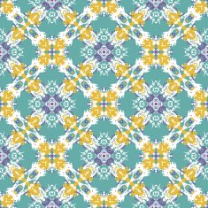 Seamless circle vintage flower pattern background N16