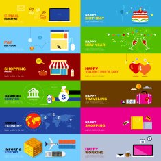 six concepts about business online shooping transport economy travel holidays