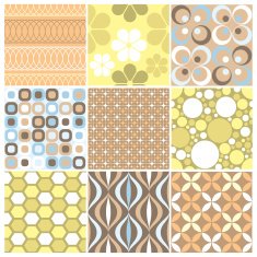 Another set of nine funky retro seamless patterns