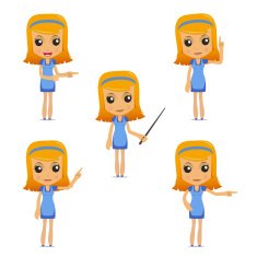 set of funny cartoon housewife N5
