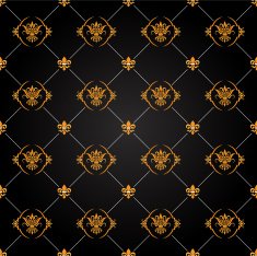 seamless antique black and gold pattern