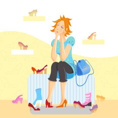 girl in a shoes store