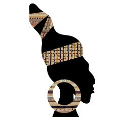 African woman head with Tribal seamless textures