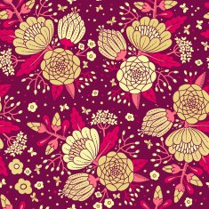 Seamless vintage pattern with decorative flowers N13