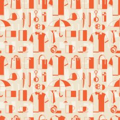 Seamless pattern with promotional gifts and souvenirs N4