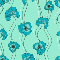Seamless pattern of fancy flowers N2