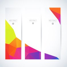 Abstract vector vertical mosaic banners N103
