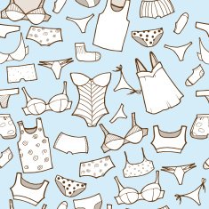 Vector set with woman panty lingerie and underwear