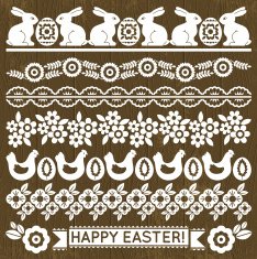 Set of Lace Paper with flowers and easter eggs N2