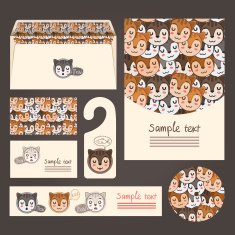 Corporate identity templates with cats