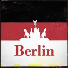 Berlin Germany Brandenburg gate retro style