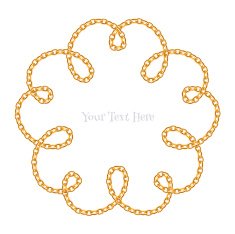 Flower curled golden chain background Loops and curves