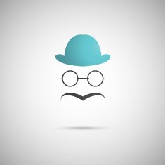 vector hat mustache and glasses