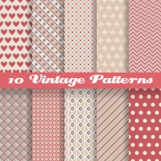 Vintage different vector seamless patterns (tiling) N7
