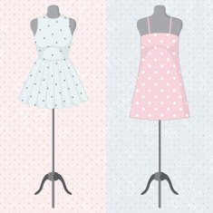 Different vintage dresses on a mannequin N2
