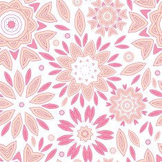 Pink abstract flowers seamless pattern background
