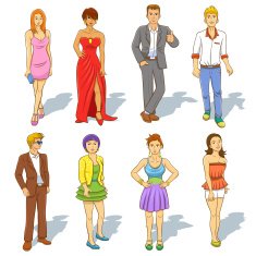 Group of people cartoon N2