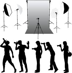 Photo accessories - studio equipment working with vectors