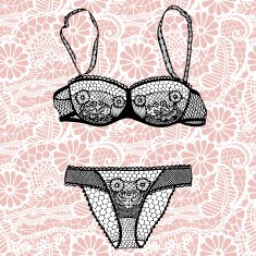 Hand drawn vector sexy lingerie set N22