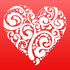 Vector Valentine's day lacy paper heart greeting card N39