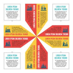 Infographic Concept for Presentation with Factory Icons